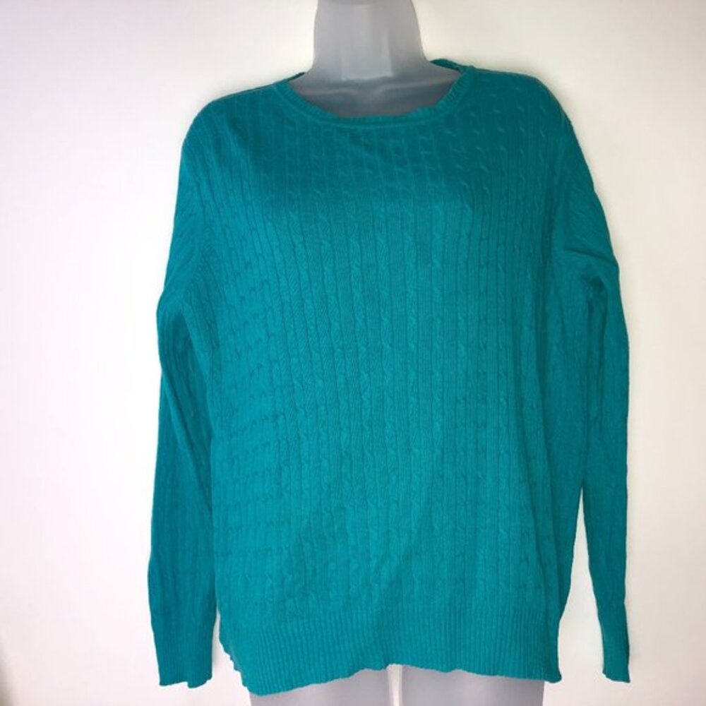 Kim Rogers Green Ribbed Sweater‎ Women's Large
